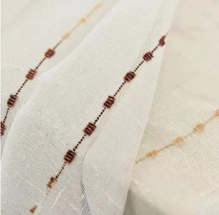 Visillo Lino Puntos Bordados